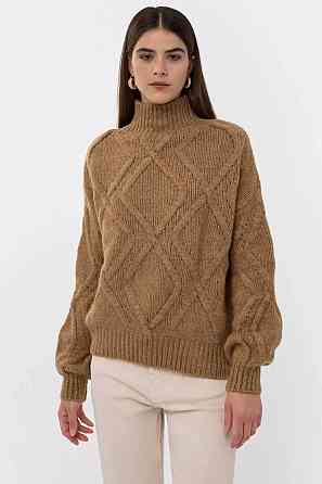 Женский уютный свитер универсального кроя машинная вязка Мокко Одесса