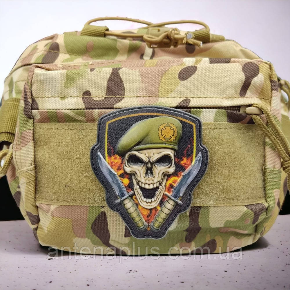 Череп у береті Сухопутні війська об'ємний шеврон / патч Київ - фото 3