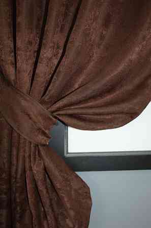 Комплект коротких штор VR-Textil Жаккард Sultan YL № 1204ш Коричнево-бордовый 130х170 см 2 шт (35-0077) Киев