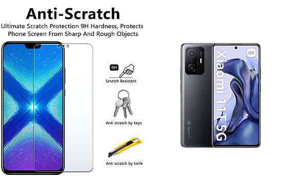 Захисне скло NeoGlass для Xiaomi 11T, Xiaomi 11T Pro – надпрозоре та стійке Київ