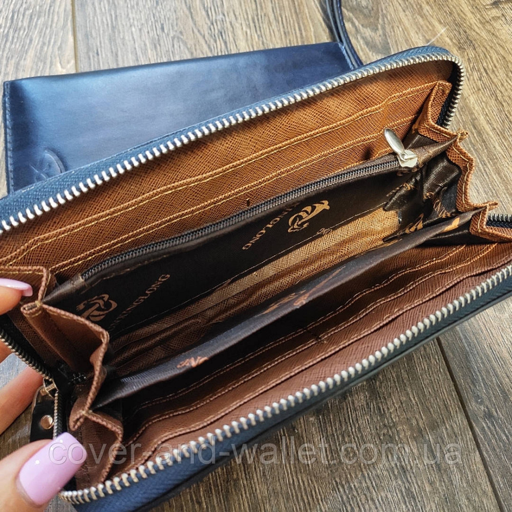 Темно-синій гаманець на блискавці Kivi Київ - фото 3