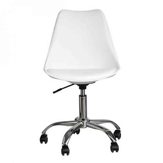 Кресло офисное компьютерное B-487 на колесиках рабочее для компьютера офиса дома Белый Киев