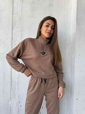 Жіночий повсякденний костюм-двійка: кофта та штани двохнитка-петля Капучино, 50/52 Одеса