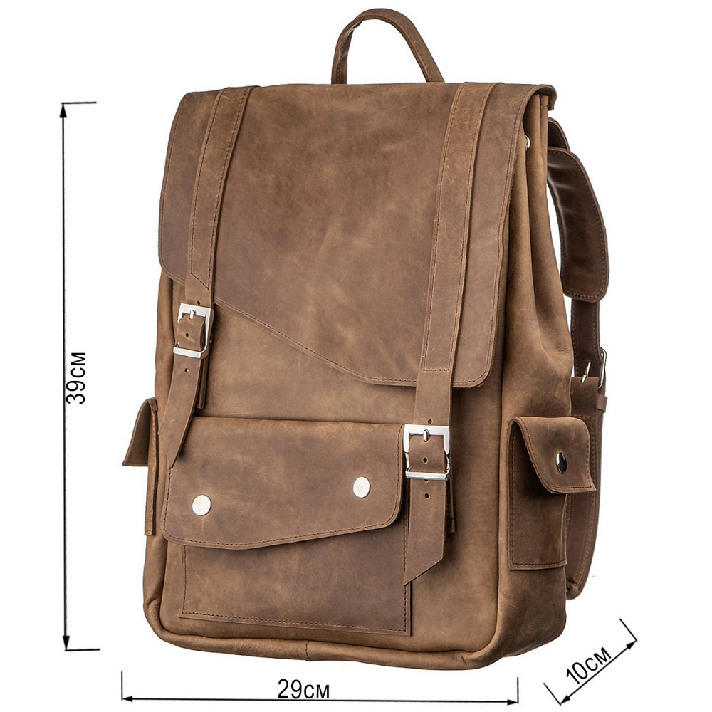 Рюкзак з ефектом старовини SHVIGEL13947 Коричневий Київ - фото 4