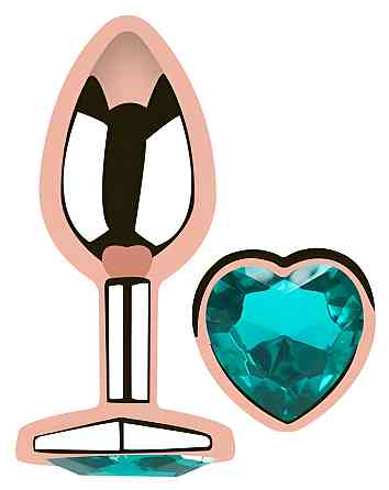 Анальна пробка з кристалом EGZO - Rose Gold Heart Plug Marine size S Sex Aura Київ