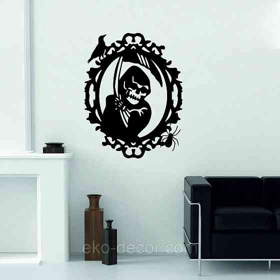 Декоративное настенное Панно «Смерть с косой», Декор на стену 70*54 см, Черный Киев