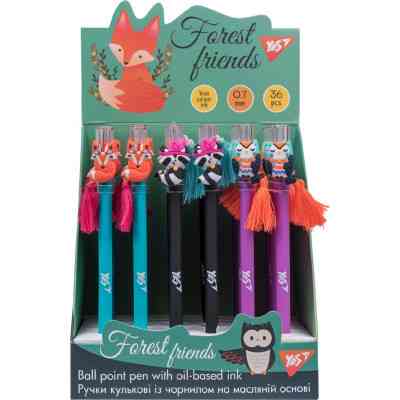 Ручка кулькова Yes Forest Friends 0,7 мм синя (412073) Вінниця
