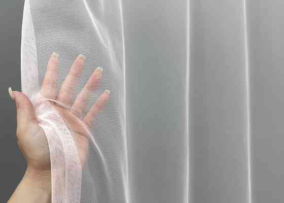 Тюль VR-Textil 1818т Грек-сетка с вышивкой и люрексом цвет Белый 300х270 см (42-0805) Киев