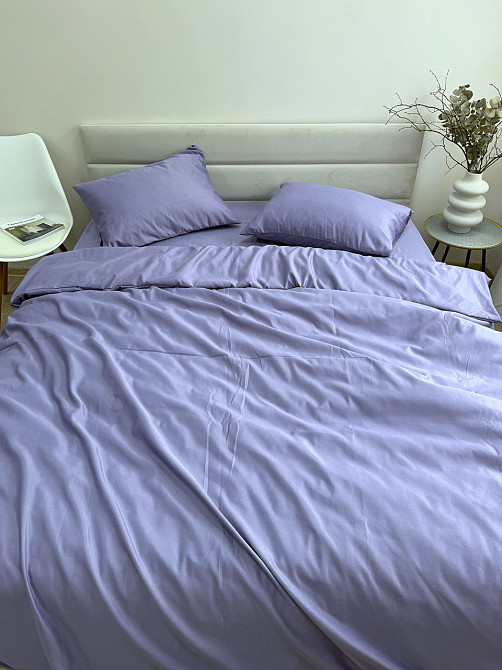 Ecotton Комплект постільної білизни Ecotton Євро 210х220 см однотонний фіолетовий Nid Purple Киев - изображение 4