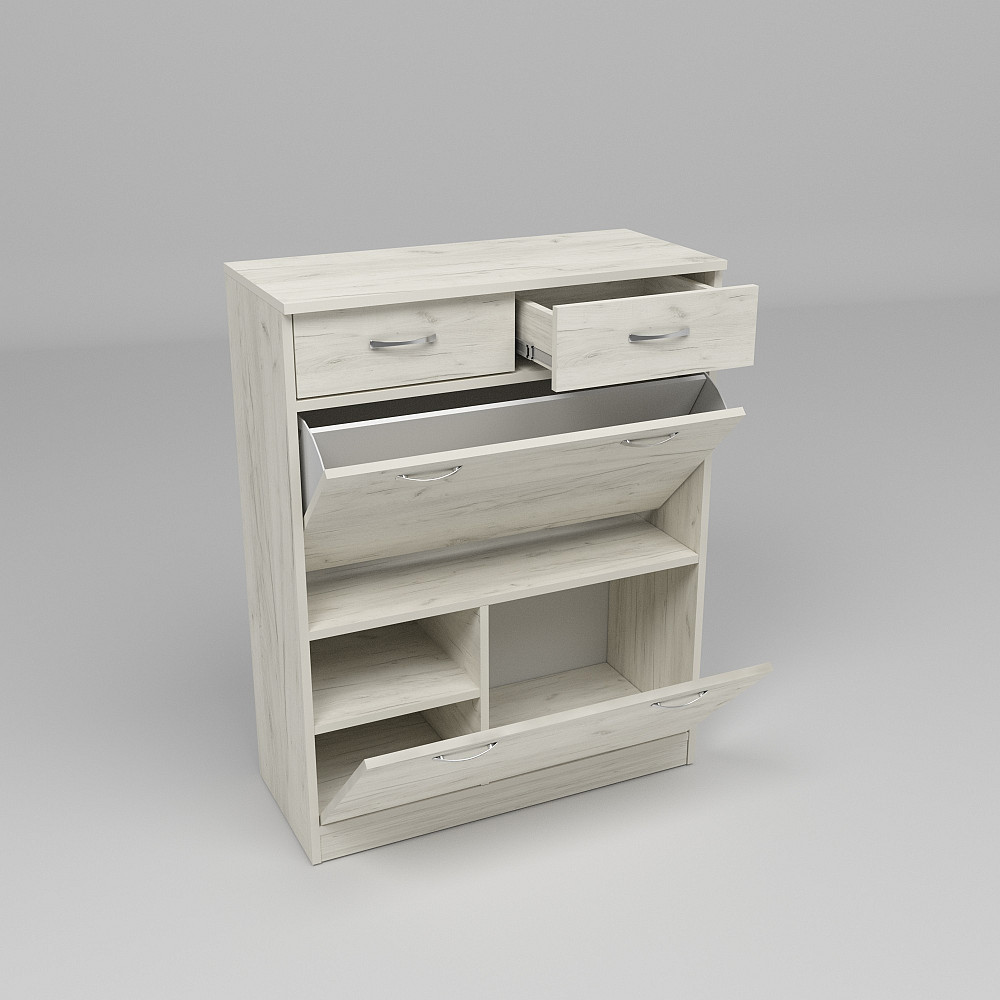 Тумба для обуви №4, Дуб Крафт Білий, 800/350/1010 Львов - изображение 4
