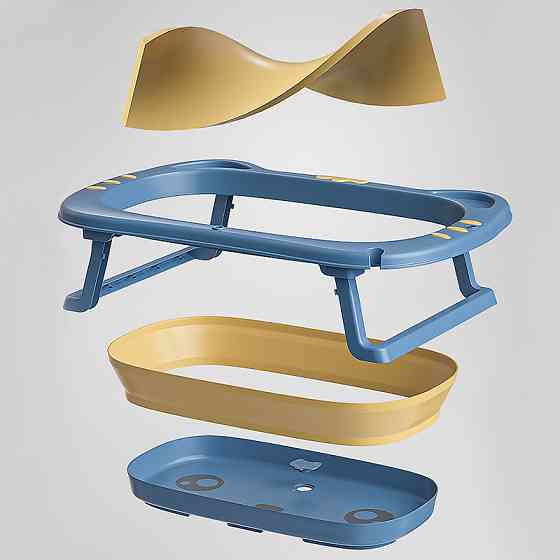 Детская складная ванночка Bestbaby BS-8766 Котик Blue Київ