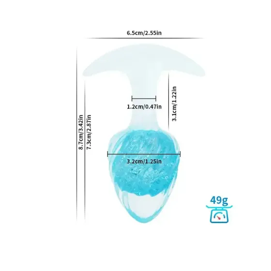 Анальная пробка Liebe Seele Icecream-shaped Crystal Anal Plug - Blue Small Львов