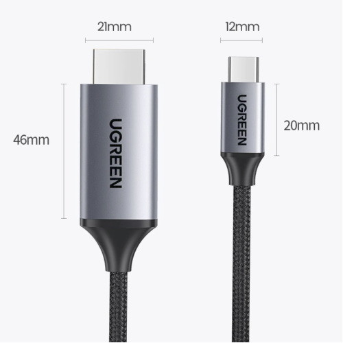Перехідник UGreen USB-C to HDMI MM142 50570 (Сірий, 1.5м) Николаев - изображение 6