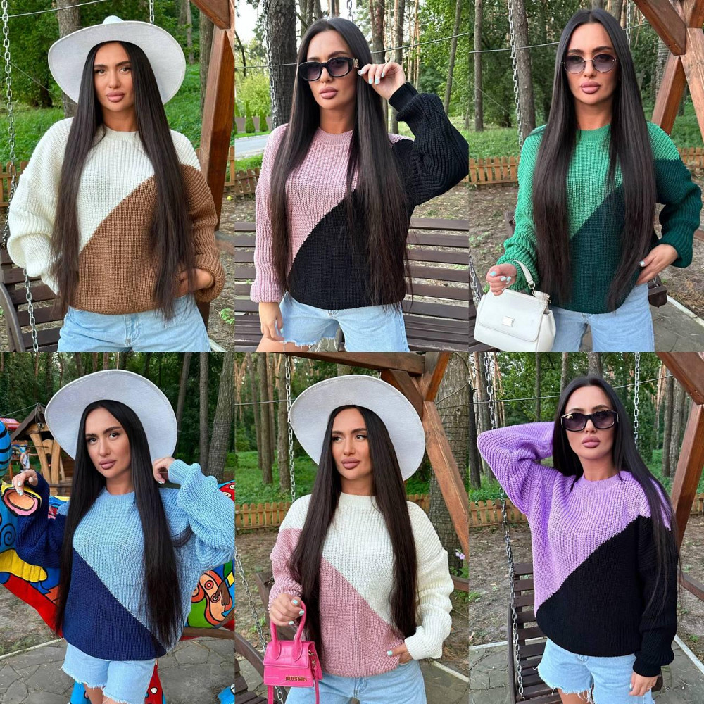 Жіночий модний светр двоколірний. 44-56р Київ - фото 1