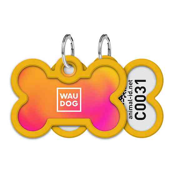Адресник для собак и кошек металлический WAUDOG Smart ID с QR паспортом, рисунок 