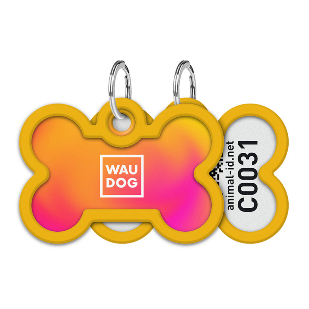Адресник для собак и кошек металлический WAUDOG Smart ID с QR паспортом, рисунок 