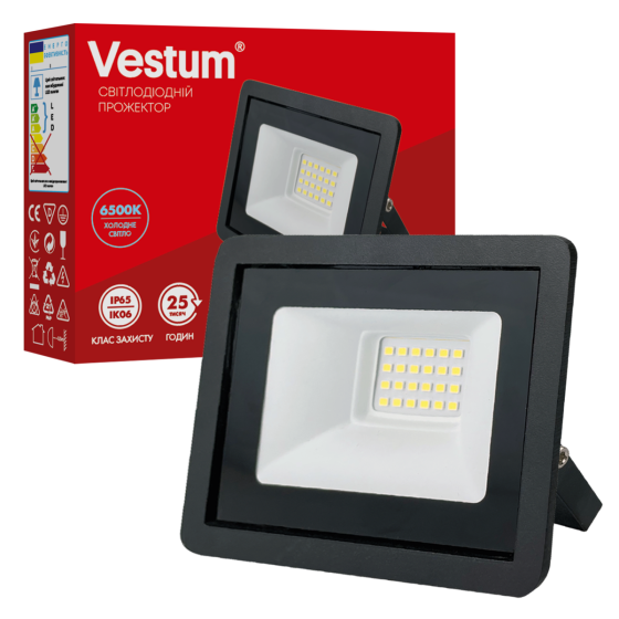 Світлодіодний прожектор Vestum 20W 6500K 180-260V IP65 1-VS-3014 Київ