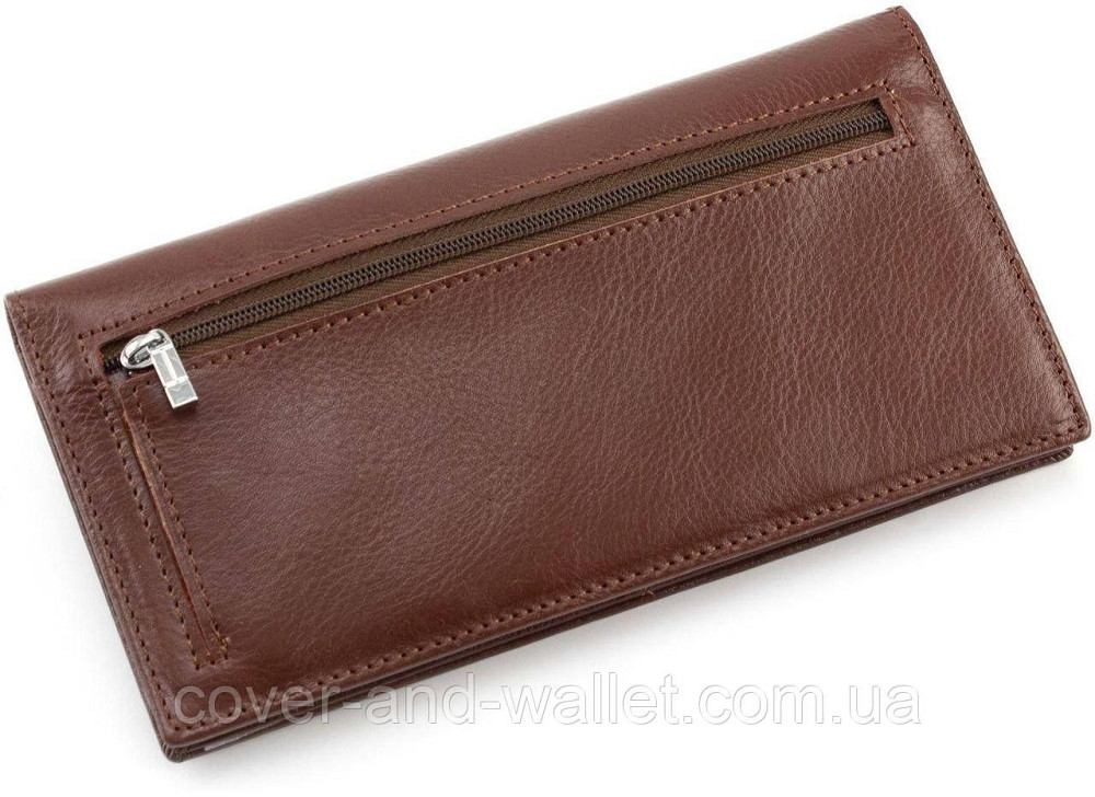 Коричневий чоловічий гаманець купюрник на магнітах з гладкої шкіри ST B152 Київ - фото 2