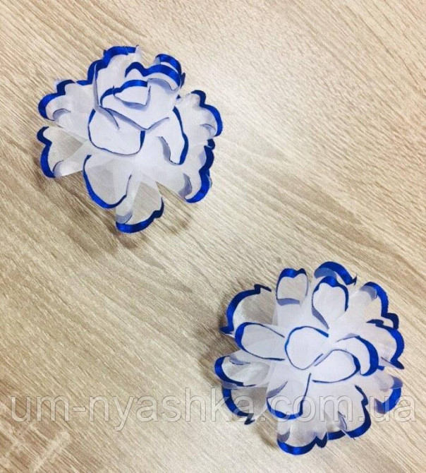 Бант белый с синим 