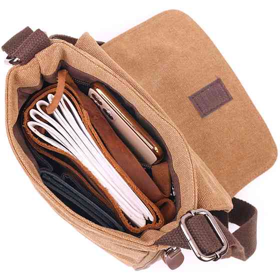 Функциональная мужская сумка из текстиля 21268 Vintage Коричневая Киев