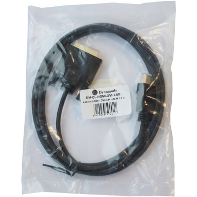 Кабель мультимедийный HDMI M to DVI M 1.8m 24+1pin Dynamode (DM-CL-HDMI-DVI-1.8M) Винница - изображение 3