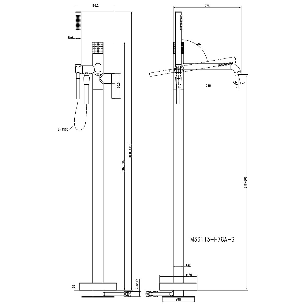 Змішувач для ванни TOPAZ LOFT TLF 32113R-H39-C Тернополь - изображение 9