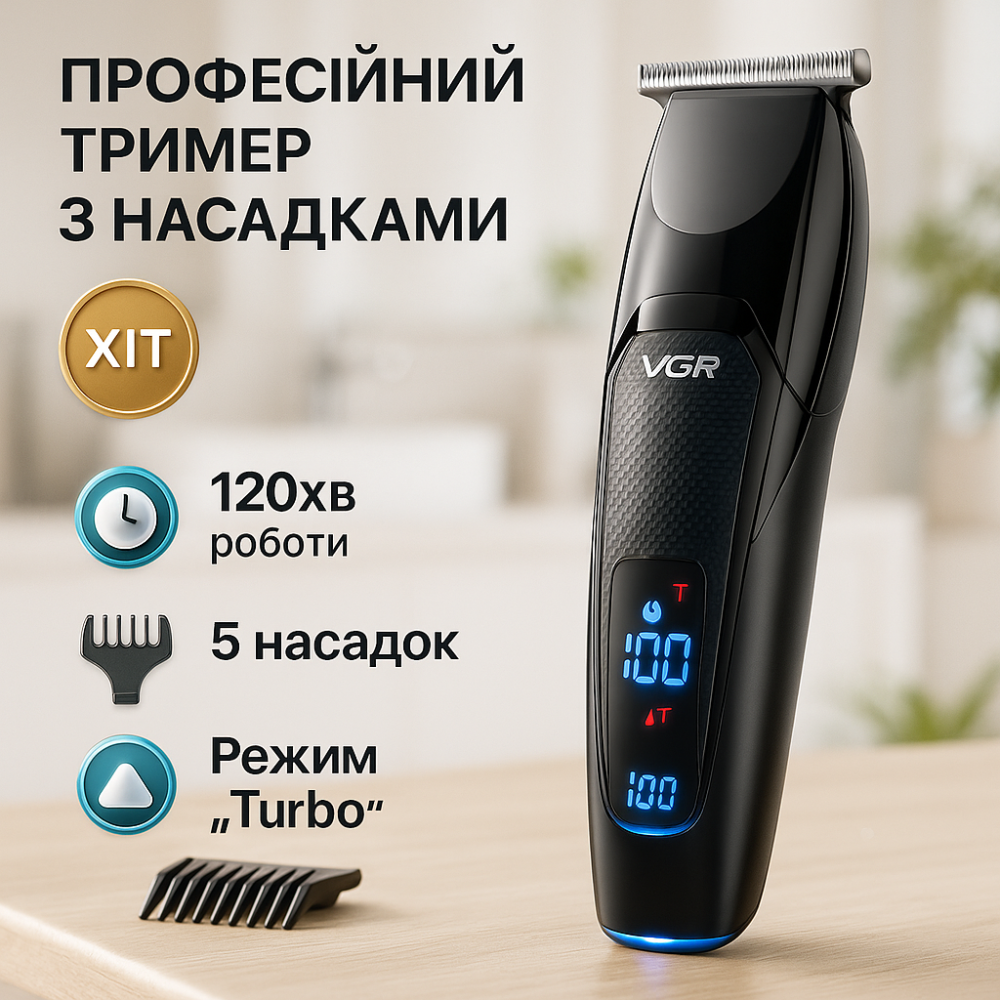 Професійна бритва-машинка для стрижки волосся, Профі машинка для стрижки волосся Тример скронь UG-74 Львів - фото 11