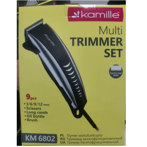Машинка для стрижки 240W дротова чорний/сріблястий 6802 KAMILLE Житомир