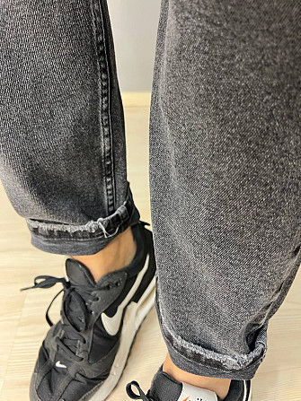 Джинсы женские SESSANTA 16482 MOM jeans высокая посадка стрейчевые с ремнем темно серые, темно-серый Одесса - изображение 9