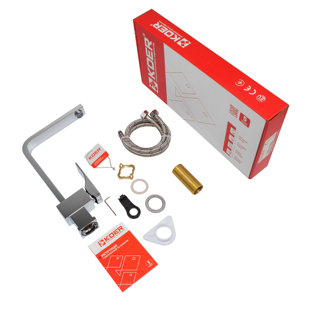 Кухонный смеситель Koer KB-70010-01 хромированный (KR3488) Харьков - изображение 10