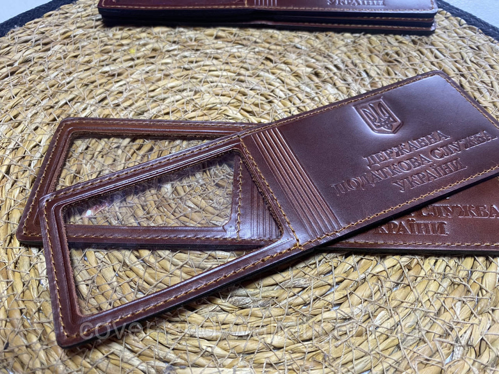 Шкіряна обкладинка посвідчення на "Державна податкова служба України" Київ - фото 7