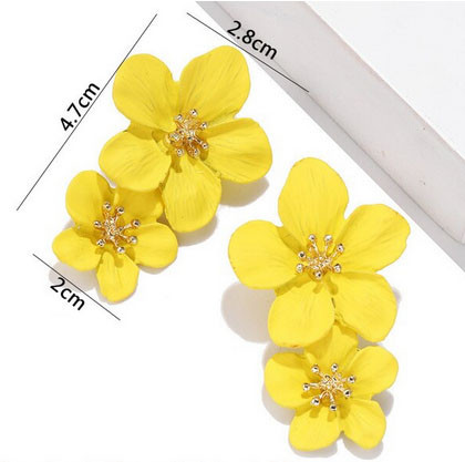 Сережки оригінальні жовті Гібіскус Київ - фото 1