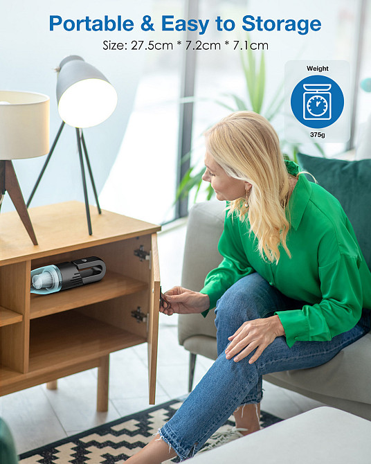 Ручний бездротовий пилосос EGH-VC2 ELEGIANT із потужним всмоктуючим фільтром HEPA Дніпро - фото 4