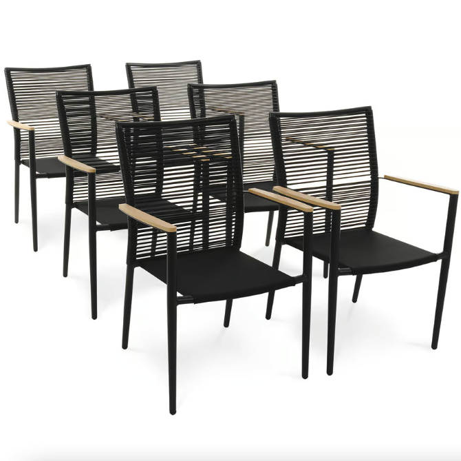 Комплект садових меблів Di Volio Breno 6+1 чорний/бежевий Киев - изображение 9