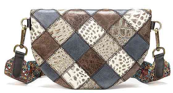 Жіноча поясна шкіряна сумка 20342 Vintage Різнокольорова Київ