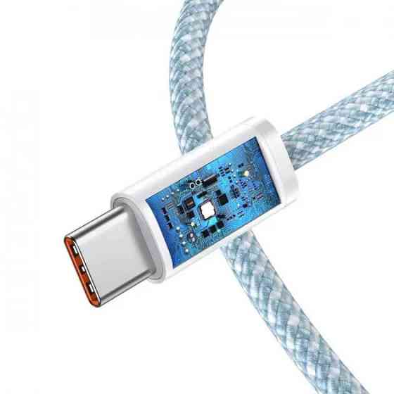 Кабель Type-C/Type-C швидка зарядка 100Вт 1м блакитний Baseus Dynamic CALD000203 SBR Київ