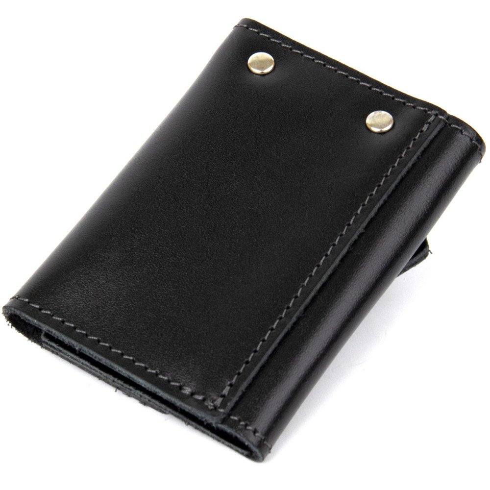 Добротна шкіряна ключниця GRANDE PELLE 11354 Чорний Київ - фото 8