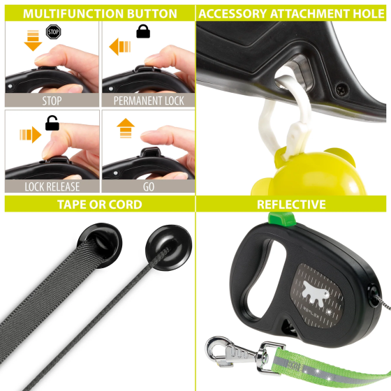 Повідець-рулетка для собак зі стрічкою Ferplast Flippy One Reflex Tape (Ферпласт Фліппі Ван Рефлекс) Запоріжжя