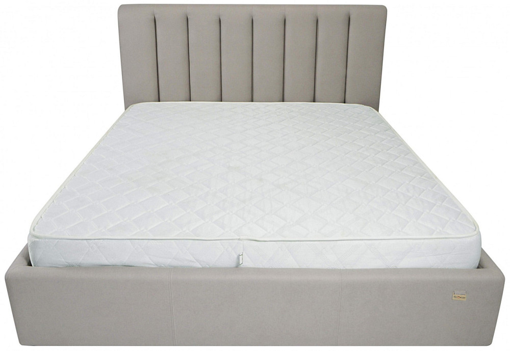 Ліжко Sanam Comfort 140 х 190 см Fibril 06 З підйомним механізмом та нішою для білизни Сірий Дніпро - фото 5