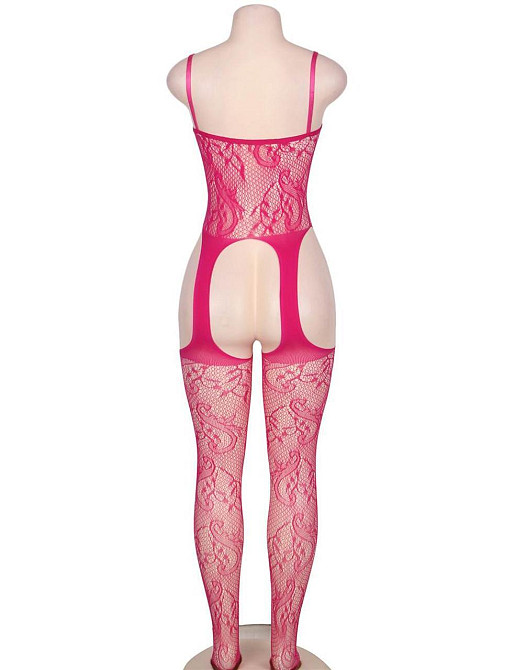 Бодистокинг ажурный с имитацией чулков Star Night розовый XS-M Sex Aura Киев - изображение 6