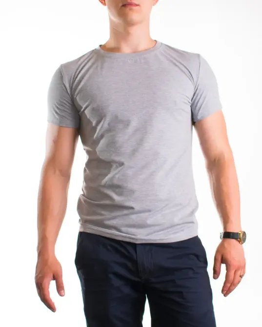 Чоловіча однотонна футболка сіра Bono 950101 48 Київ - фото 1