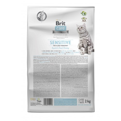 Корм сухий Brit Care Cat Grain Free Insect для дорослих котів з харчовою непереносимістю з комахами та рибою 2 кг Київ - фото 2