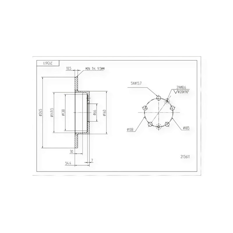 Диск Renault Espace III (1996-) задний (d265x10mm) тормозной Мукачево - изображение 1