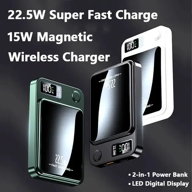 Power bank беспроводной XIYT Y211 / быстрая зарядка / Magsafe / Magnetic / 22.5W + 15W / 10000 mAh Коломия - фото 2