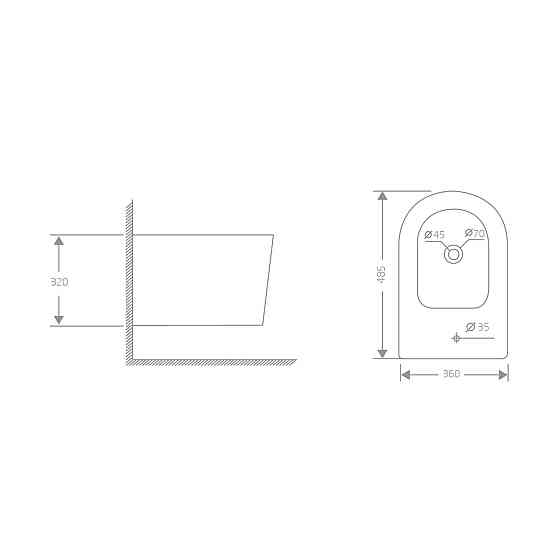 Біде підвісне Qtap Swan 485х360х320 мм, White QT16555379W Київ