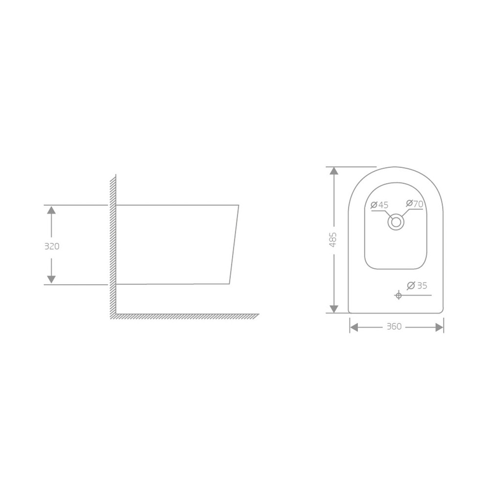 Біде підвісне Qtap Swan 485х360х320 мм, White QT16555379W Київ - фото 2