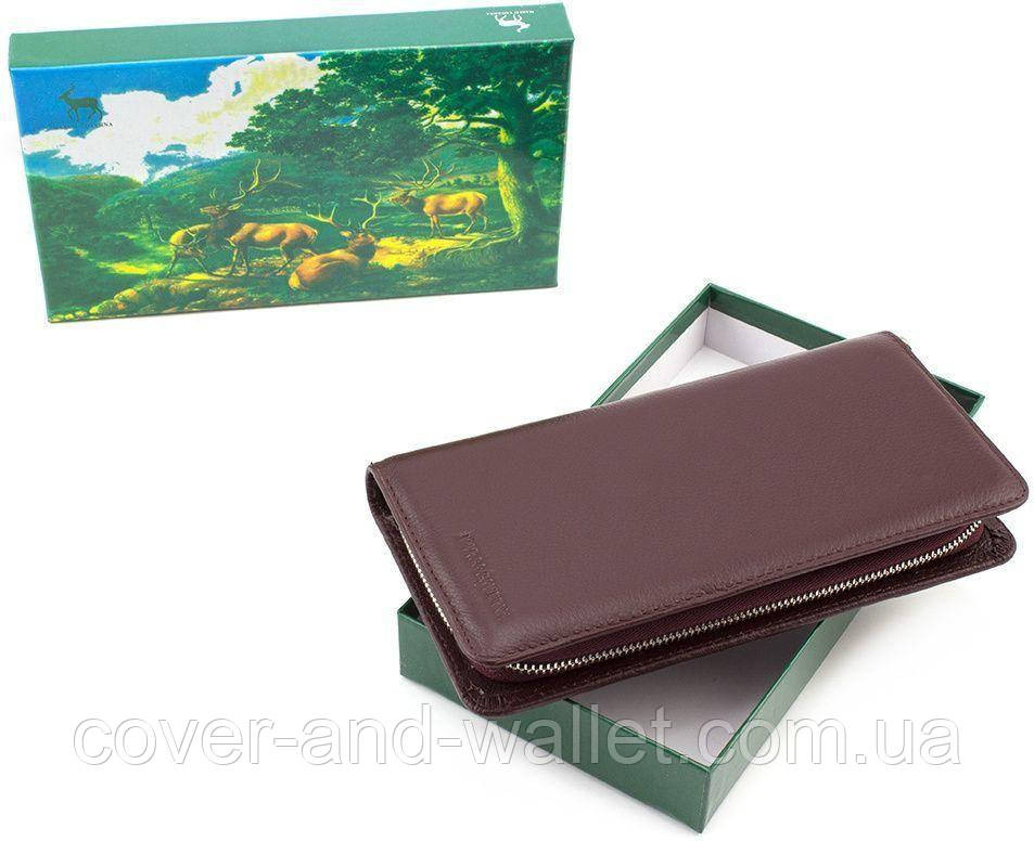 Вместительный женский кошелек на молнии коричневого цвета Marco Coverna MC 6056 Киев - изображение 6