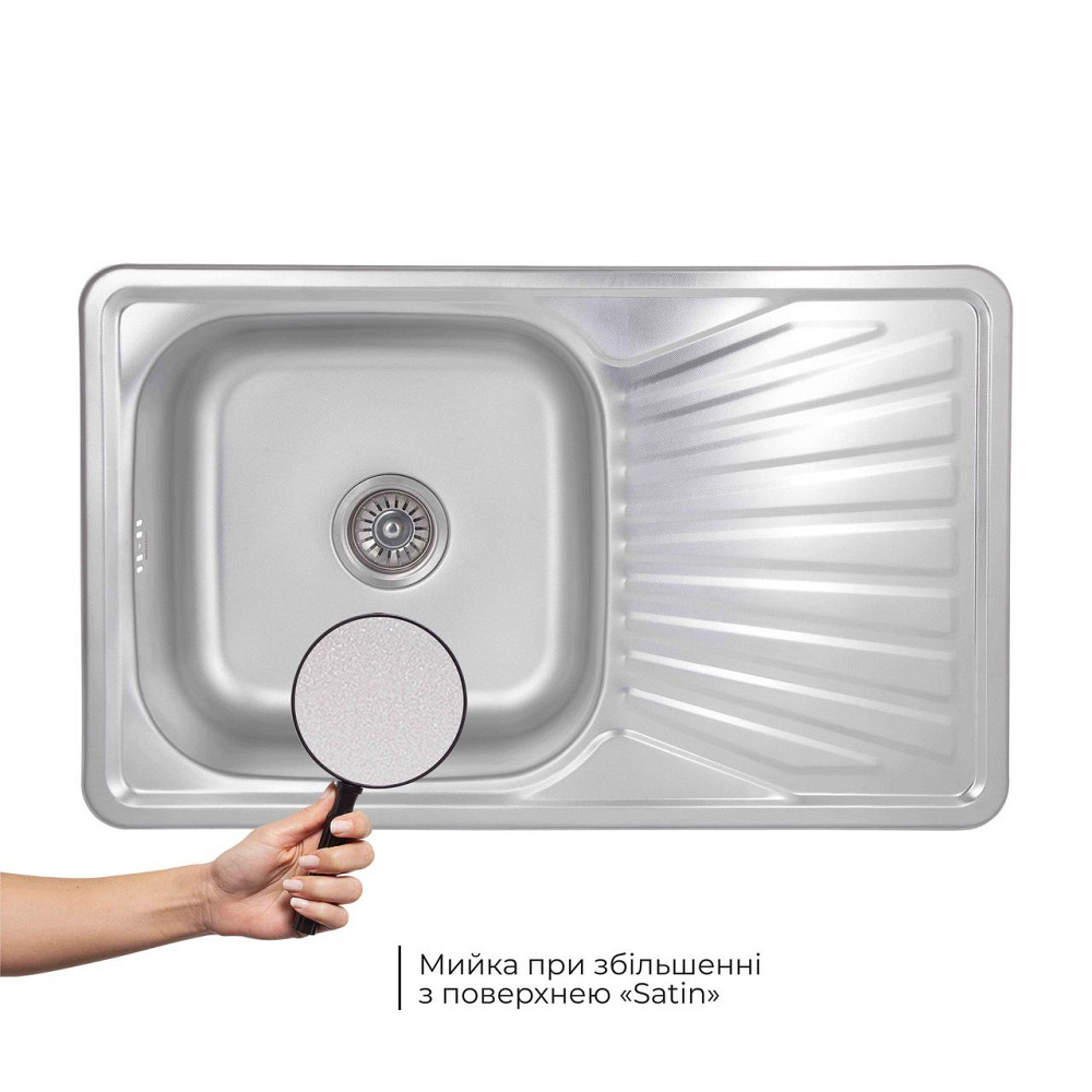 Кухонная мойка Brinex 7848 0,8 мм Micro Decor (BRIN7848MDEC08) Киев - изображение 3