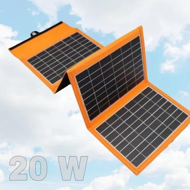 Складна сонячна панель 20W 22×18,5 см, портативна, з USB виходом для заряджання смартфонів та гаджет Київ - фото 1