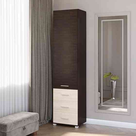 Шкаф-пенал закрытый с ящиками Эверест Бриз-17 венге + дуб молочный (DTM-2273) Днепр